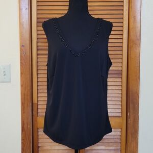 NWT Avenue Beaded V Neck Tank Top Blouse Plus Size 14/16